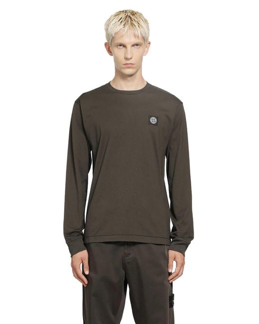 Stone Island Gray 2100031 60/2 Cotton Jersey for men