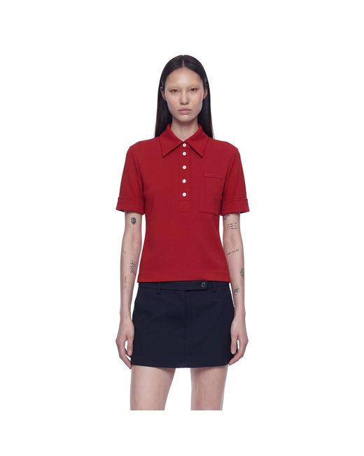 Miu Miu Red Technical Jersey Polo Shirt