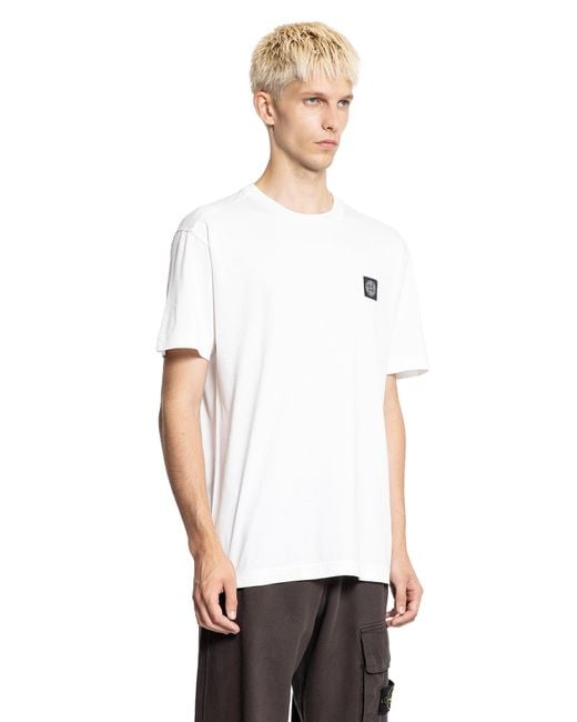 Stone Island White 2100027 60/2 Cotton Jersey T-Shirt for men