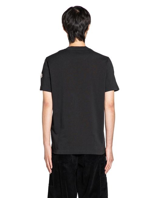 Moncler Black Logo Cotton T-Shirt for men