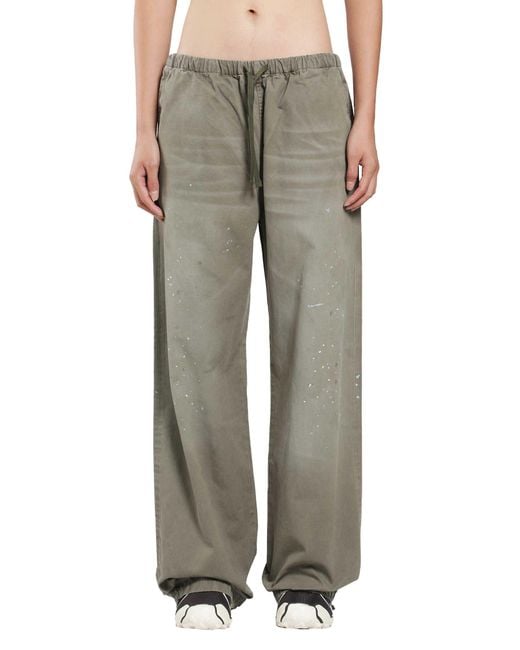 Acne Gray Washed Cotton Drawstring Trousers for men