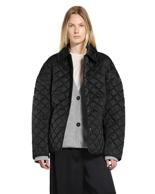 Totême  Black Collared Quilted Jacket