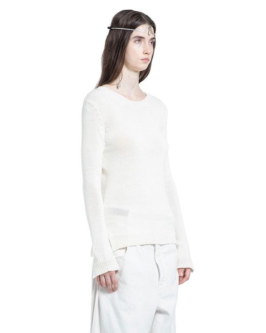 Ann Demeulemeester White Weja Open Back Sweater
