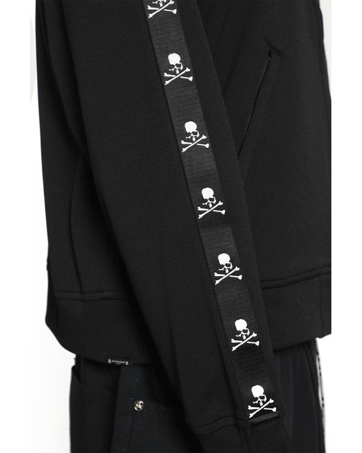 MASTERMIND WORLD Black Zip-Up Track Jacket for men