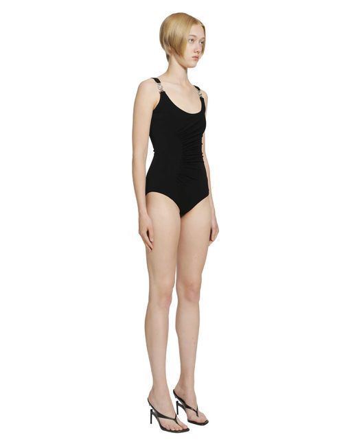 Versace Black Stretch Viscose Bodysuit