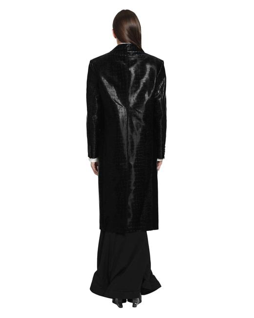 Junya Watanabe Black Embossed Single Breasted Coat