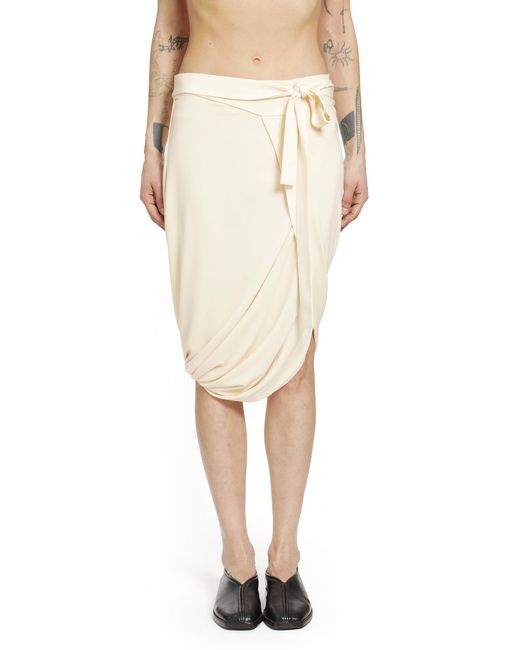 Lemaire Natural Soft Wrap Midi Skirt