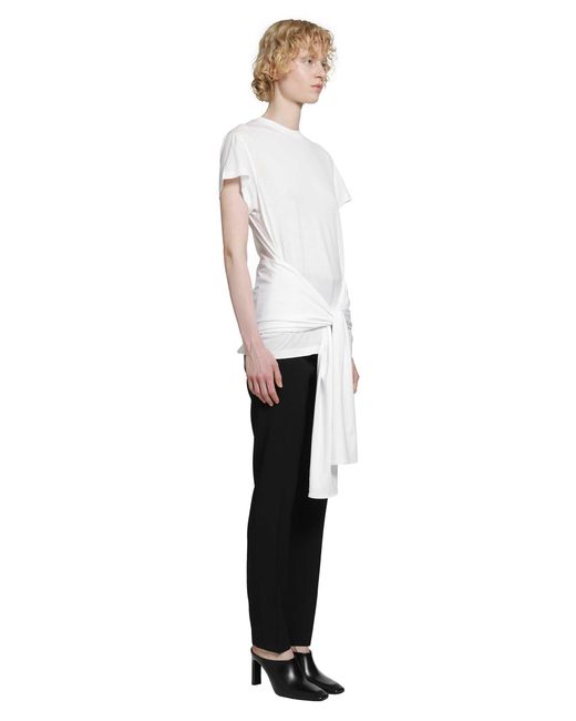 Totême White Tie-Waist Jersey Top