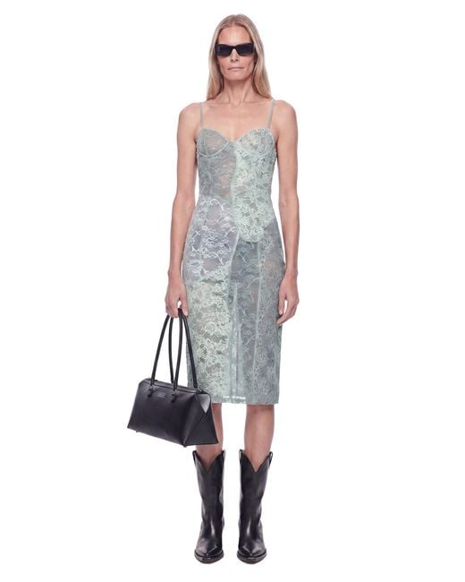 Acne Blue Lace Midi Slip Dress