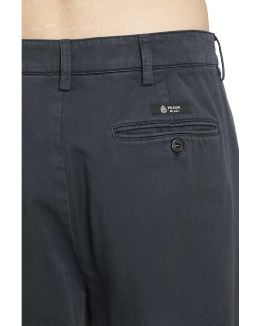 Prada Black Gabardine Pants for men