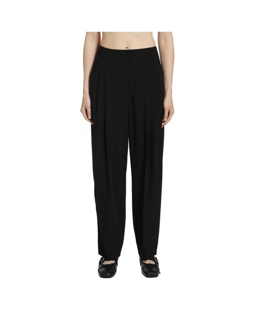 Totême Black Draped Balloon Trousers