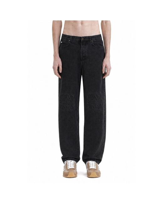 Loewe Black Anagram Baggy Jeans for men