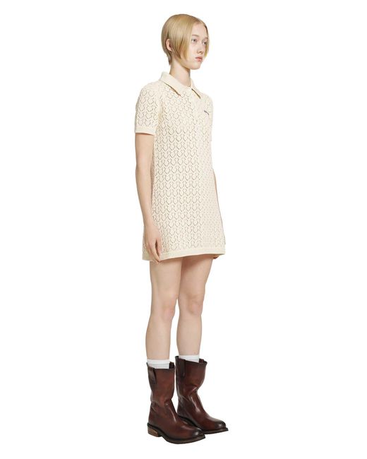 Miu Miu White Cotton Polo Mini Dress