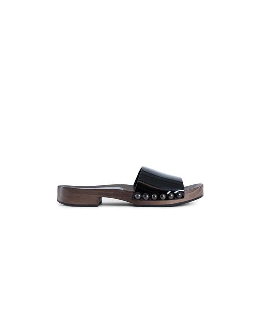 Miu Miu Black Patent Leather Clogs