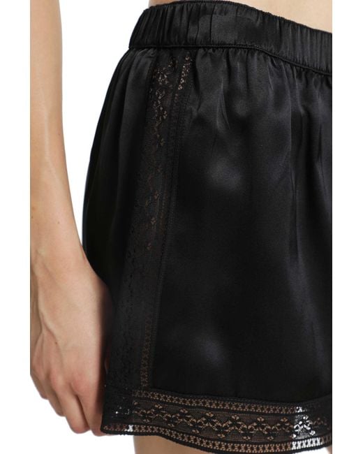 Ann Demeulemeester Black Anda Satin Lace Shorts