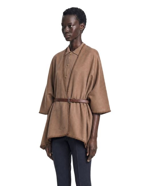 Max Mara Brown Double Wool Broadcloth Cloak