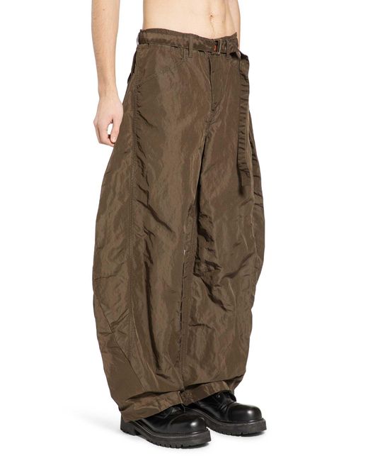 Sacai Brown Treated Nylon Twill Pants for men