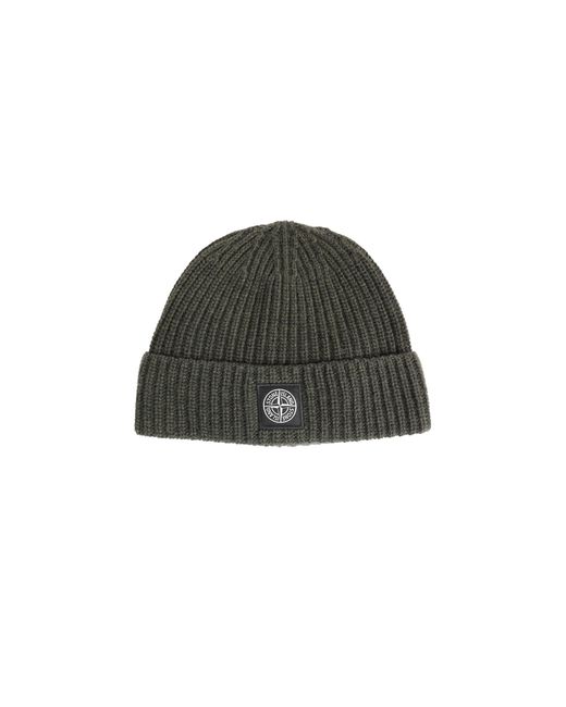 Stone Island Green N100012 Ribbed Knit Beanie for men