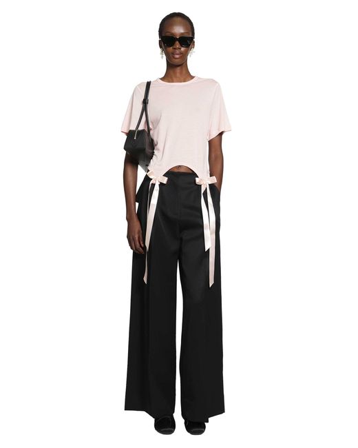 Simone Rocha Black Back Bow Wide Leg Trousers