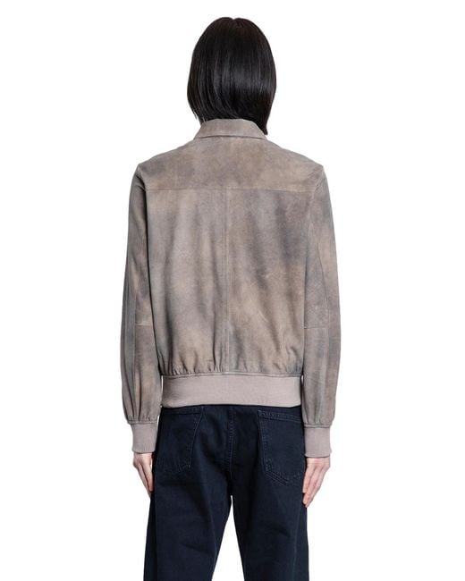 Giorgio Brato Gray Overdyed Suede Jacket for men