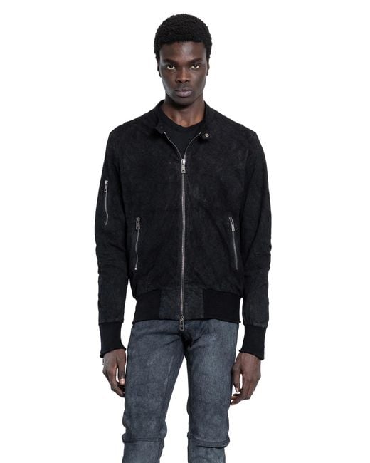 Giorgio Brato Black Vegetal Nubuck Biker Jacket for men