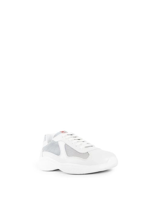 Prada White Leather America's Cup Sneakers for men