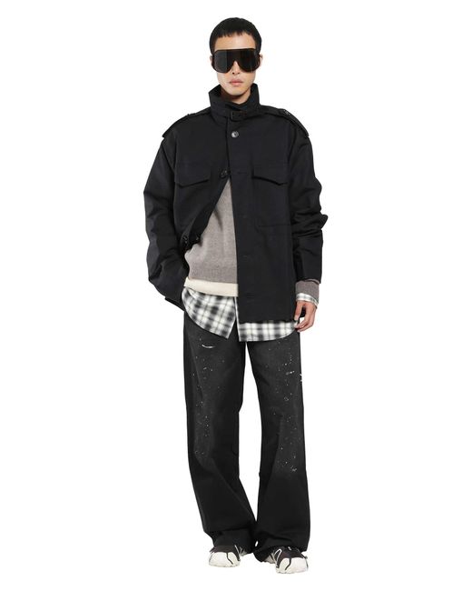 Acne Black Cotton Nylon Field Jacket for men