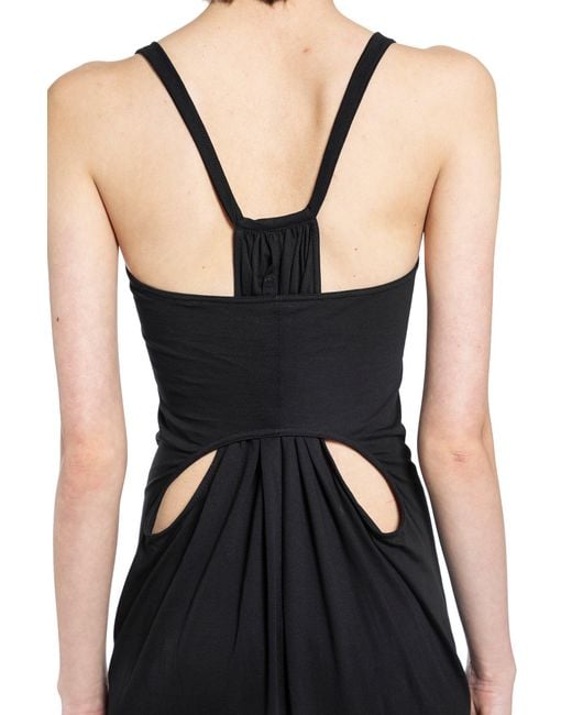 Rick Owens Black Temple Gown Dress