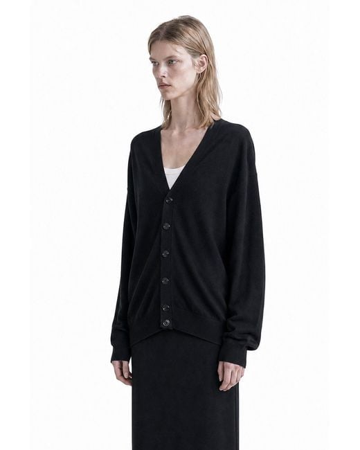 Lemaire Black Relaxed Twisted Cardigan