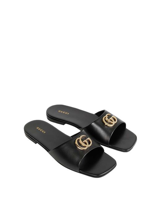 Gucci Black Double G Slide Sandals