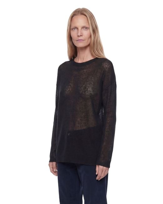 Totême Black Long Open Weave Sweater