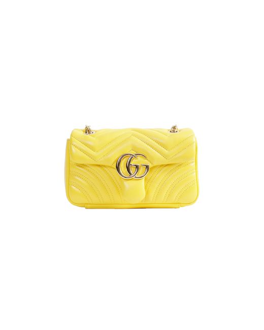 Gucci Yellow Gg Marmont Shoulder Bag