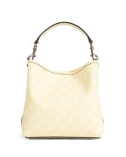Gucci Natural Gg Emblem Small Bucket Bag