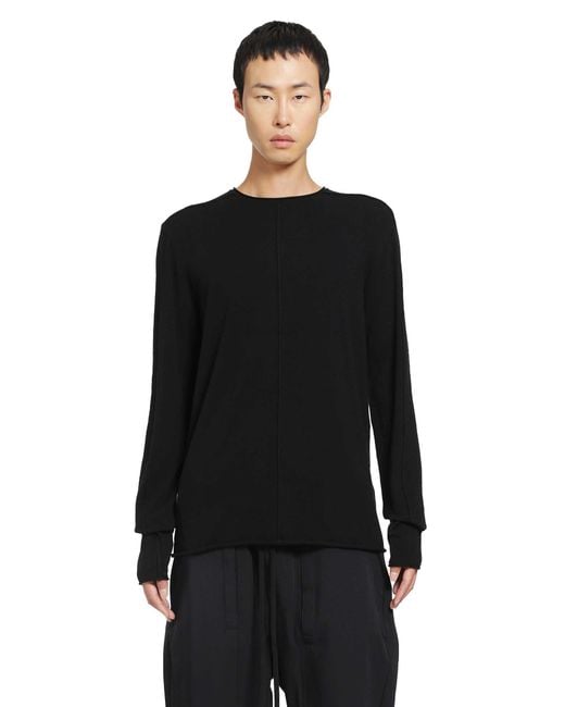 Thom Krom Black Knit Cashmere-Blend Crewneck Sweater for men