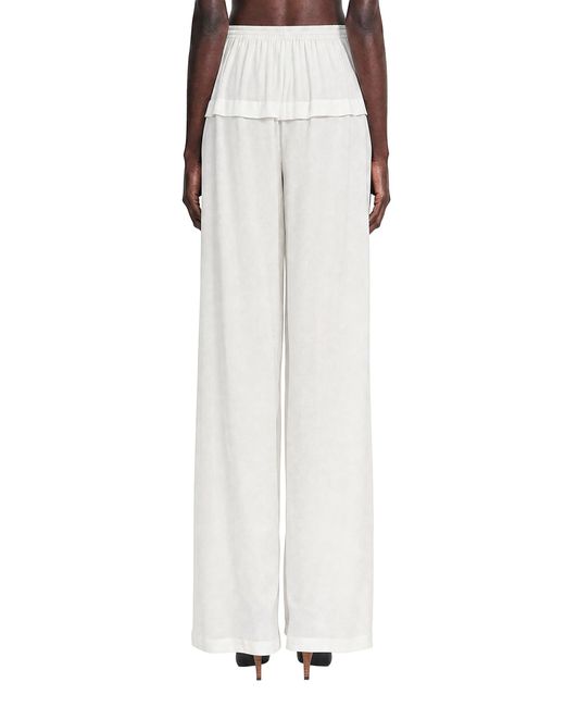 Alaïa White Peplum Viscose Cady Pants