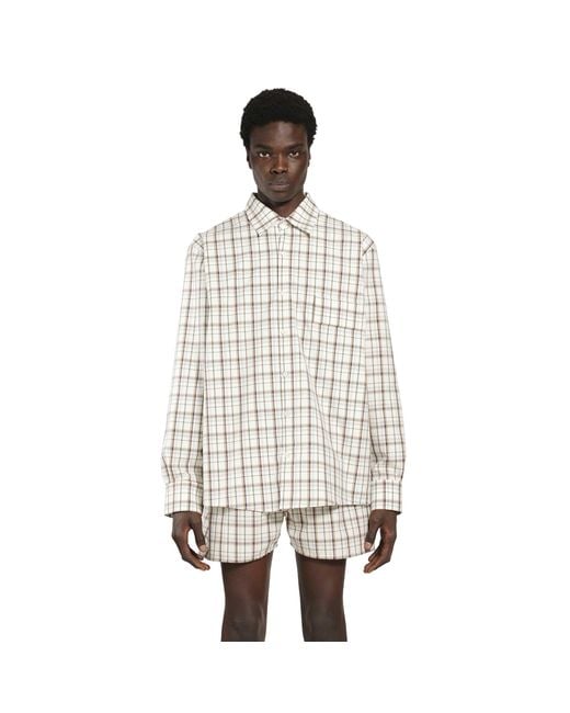 BRYAN JIMENE`Z White Check Shirt for men