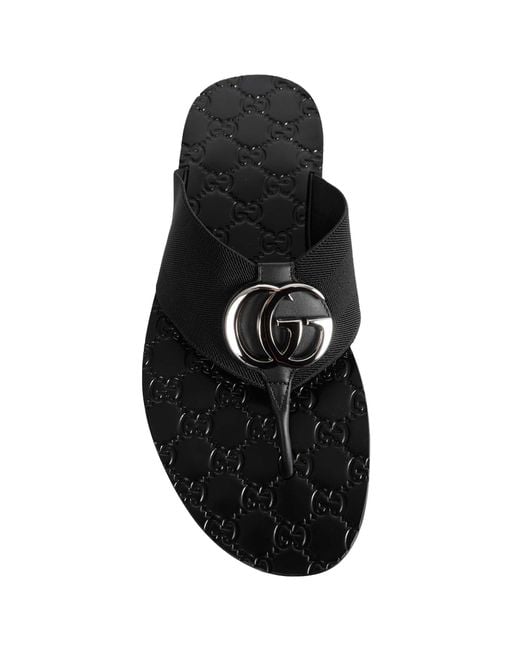 Gucci Black Riviera Thong Sandals for men