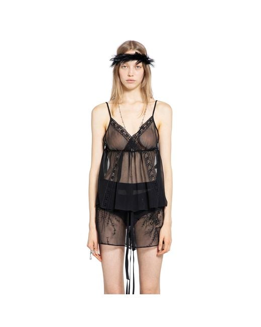 Ann Demeulemeester Black Zeni Negligé Top