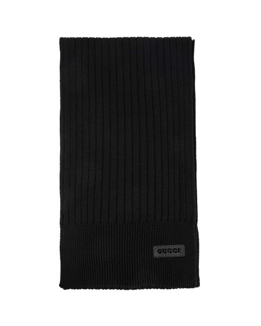 Gucci Black Wool Scarf for men
