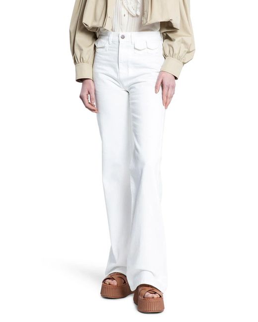 Chloé White High-Rise Flare Jeans