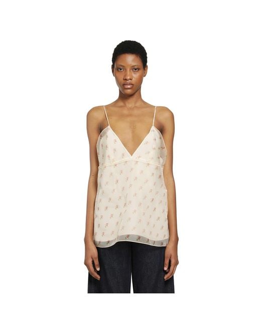 Khaite White Timy Printed Camisole