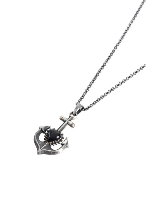 Ugo Cacciatori Black Camargue Cross Pendant for men