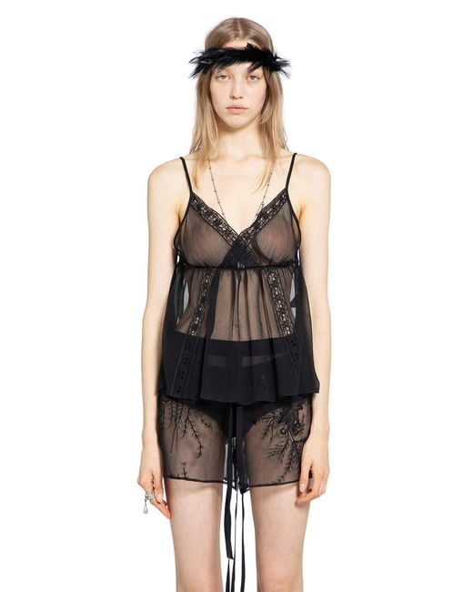 Ann Demeulemeester Black Zeni Negligé Top