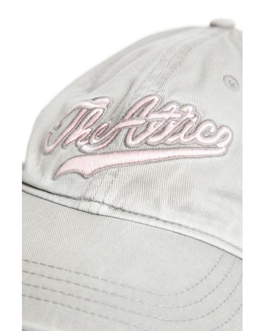 The Attico White Logo Embroidered Distressed Cap