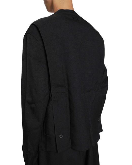 Y-3 Black Sport Uniform Collarless Blouson for men