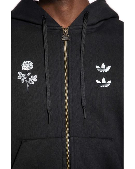 Adidas Black Heavyweight Zip-Up Hoodie for men