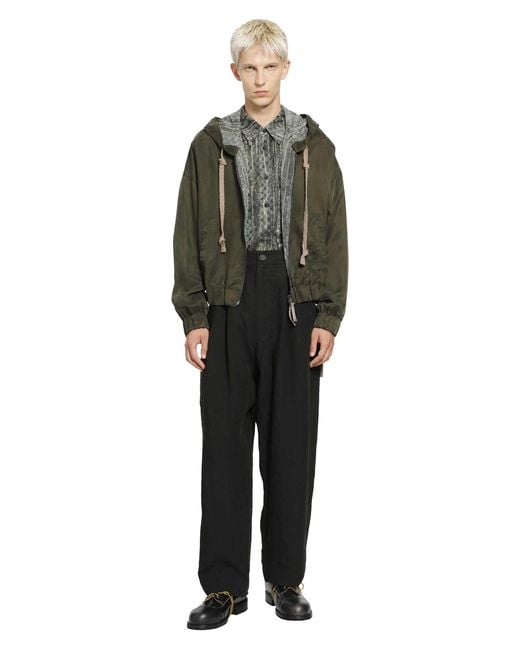 Ziggy Chen Green Croppped Full Zip Hoodie for men