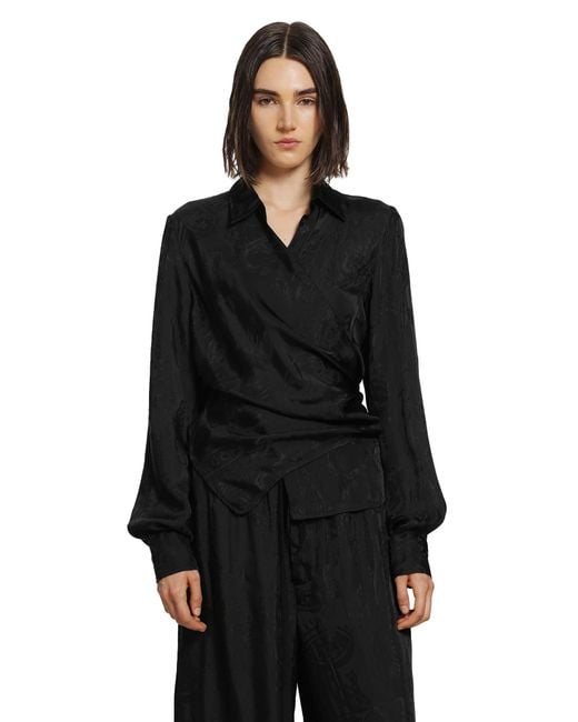 Ann Demeulemeester Black Alba Wrap Shirt