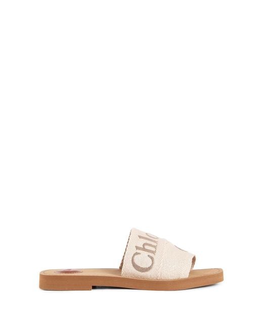 Chloé White Woody Sandals