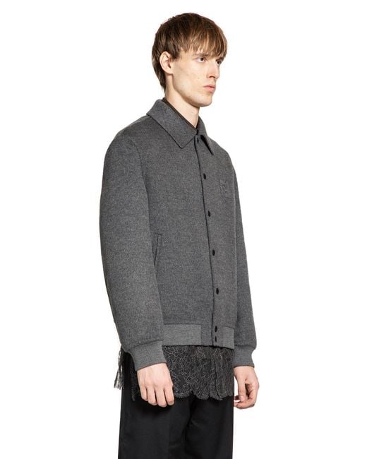 Fendi Gray Wool Blouson for men